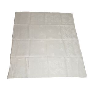 Vintage Small Table Cloth Dresser Scarf Topper Runner White Floral Estate 20x22